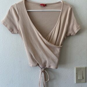 Guess Beige Wrap Top